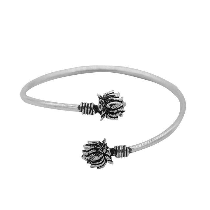 Kamal Silver Oxidized Bracelet Cuff - Teejh