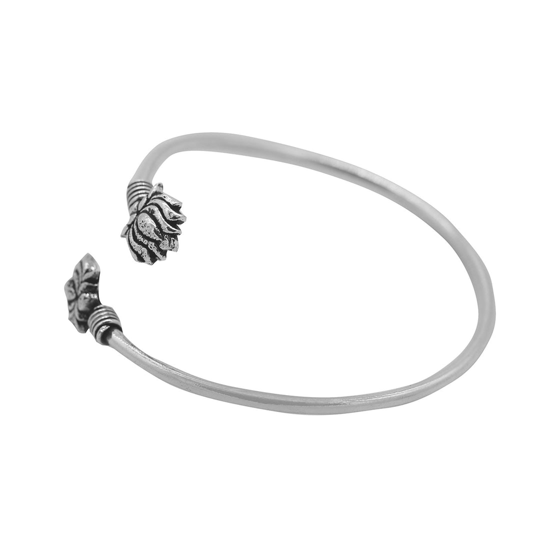 Kamal Silver Oxidized Bracelet Cuff - Teejh
