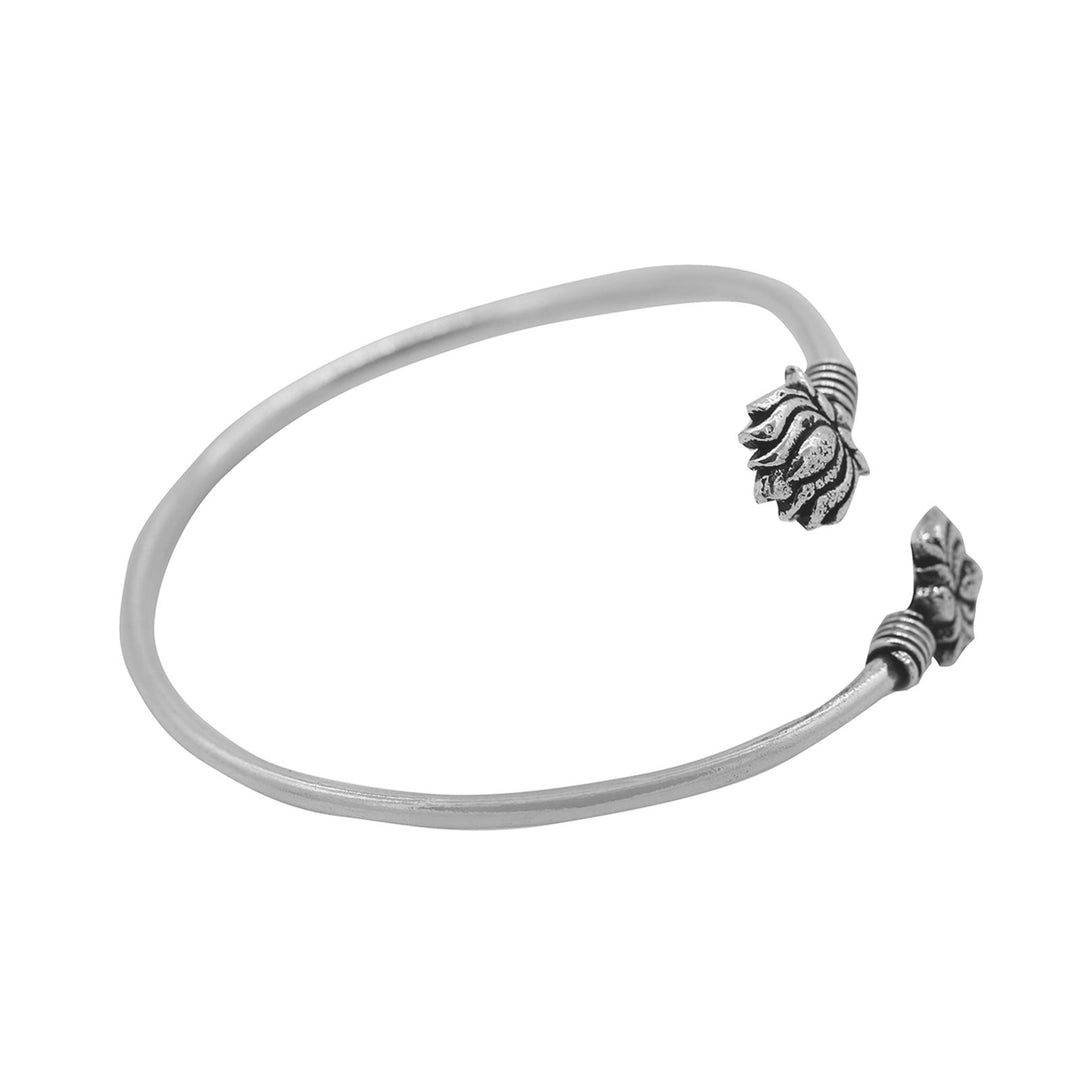 Kamal Silver Oxidized Bracelet Cuff - Teejh