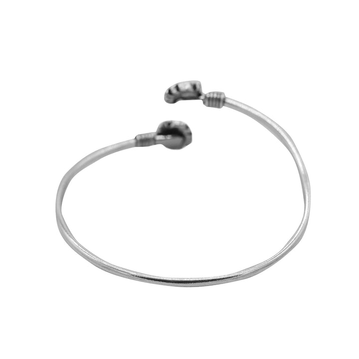 Kamal Silver Oxidized Bracelet Cuff - Teejh