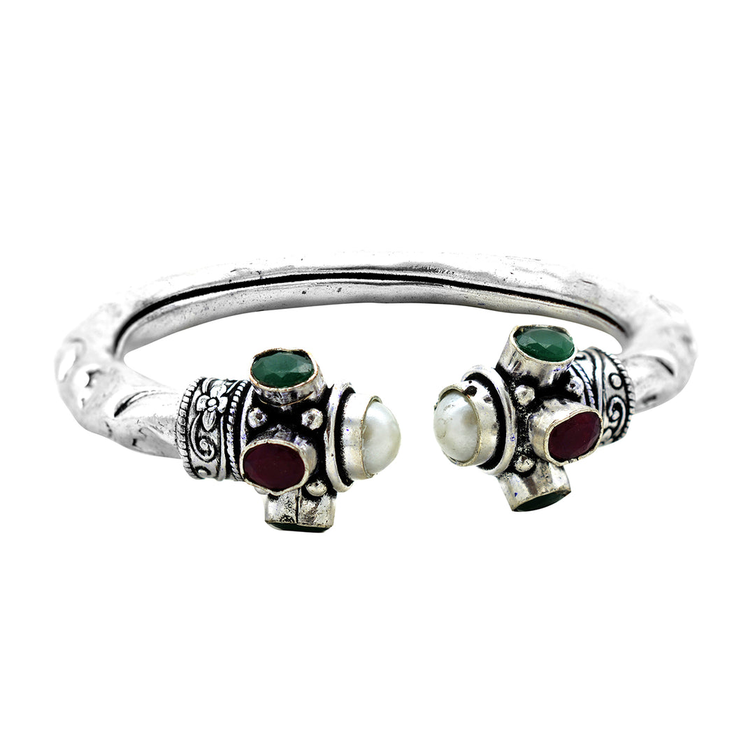 Trisha Multi colored stone Bracelet Cuff - Teejh