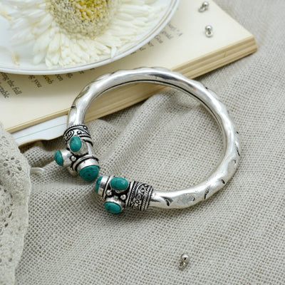 Trisha Turquoise Stone Bracelet Cuff - Teejh