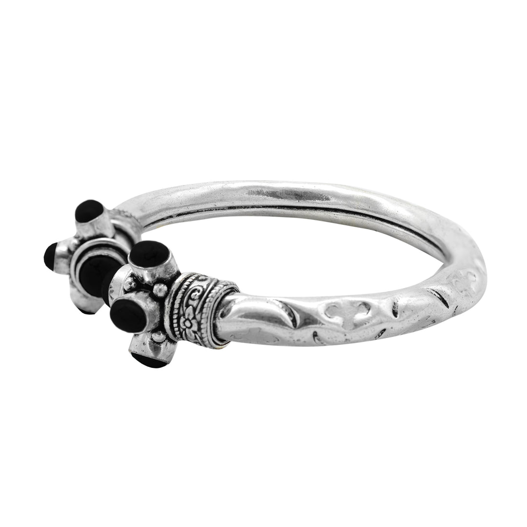 Trisha Black Stone Bracelet Cuff - Teejh