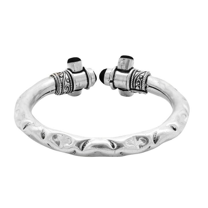 Trisha Black Stone Bracelet Cuff - Teejh