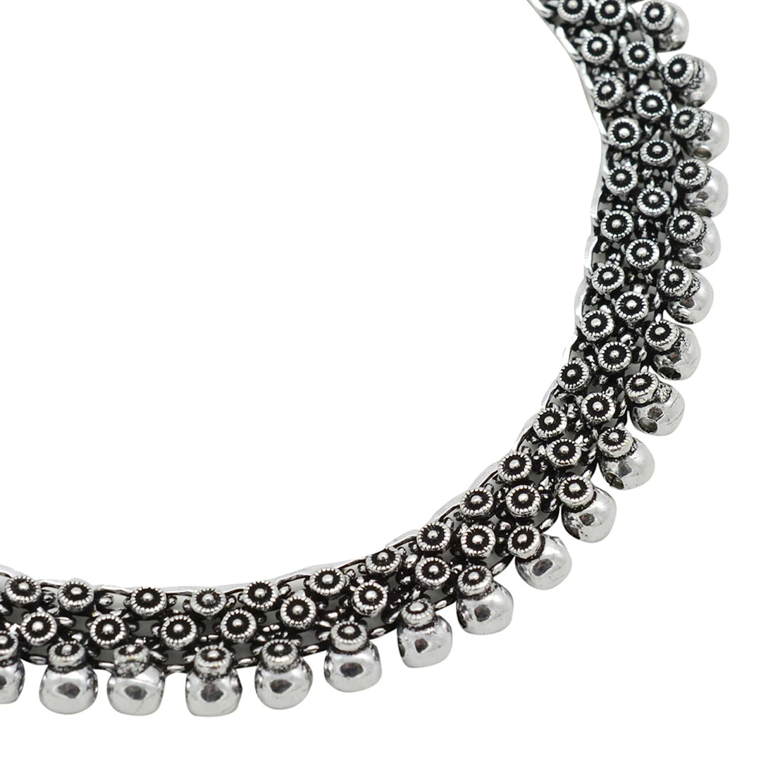 Arya Silver Oxidized Necklace - Teejh