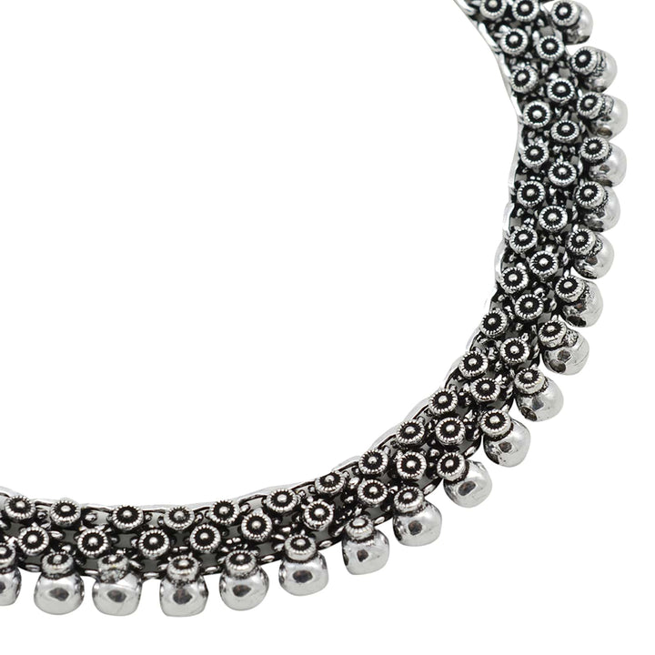 Arya Silver Oxidized Necklace - Teejh