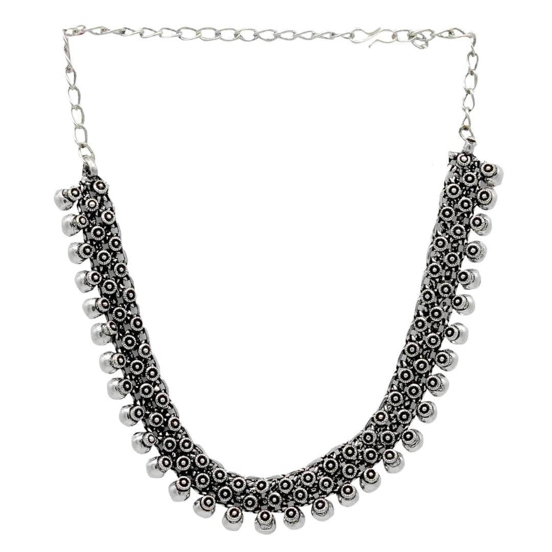 Arya Silver Oxidized Necklace - Teejh