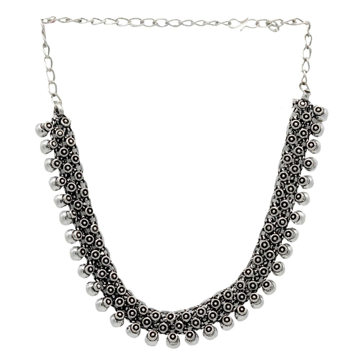 Arya Silver Oxidized Necklace - Teejh