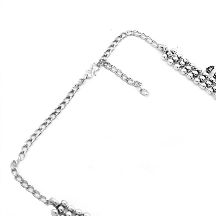 Yashika Silver Oxidized Long Necklace - Teejh