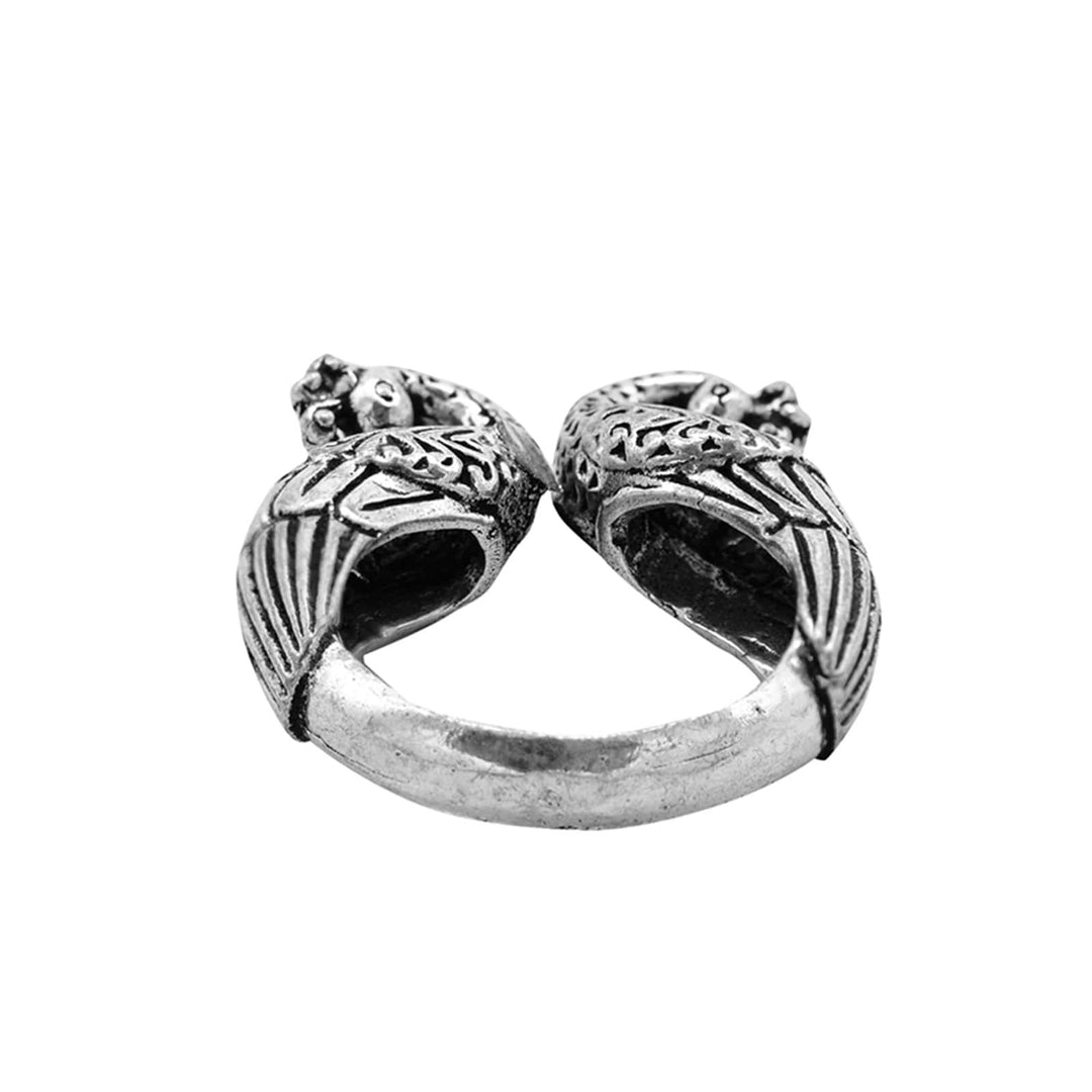 Viti Peacock Silver Oxidized Ring - Teejh