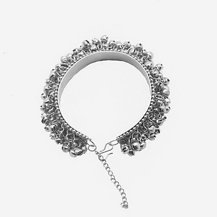 Teejh Anusha Silver Oxidized Ghungroo Bangle