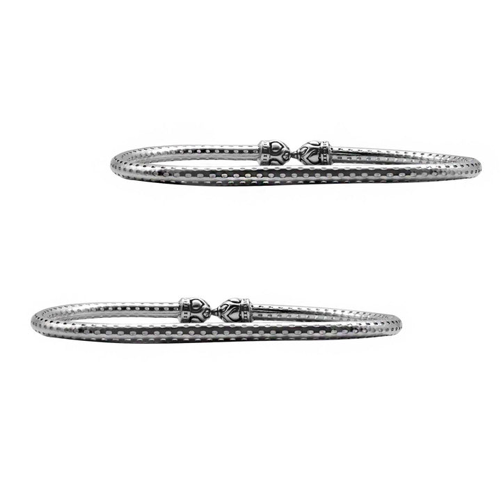 Teejh Nisha Silver Oxidized Anklets