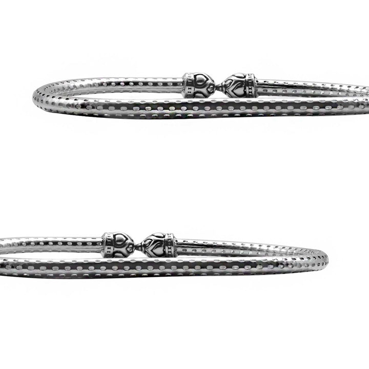 Teejh Nisha Silver Oxidized Anklets