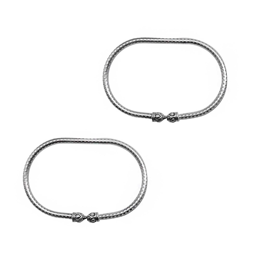 Teejh Nisha Silver Oxidized Anklets