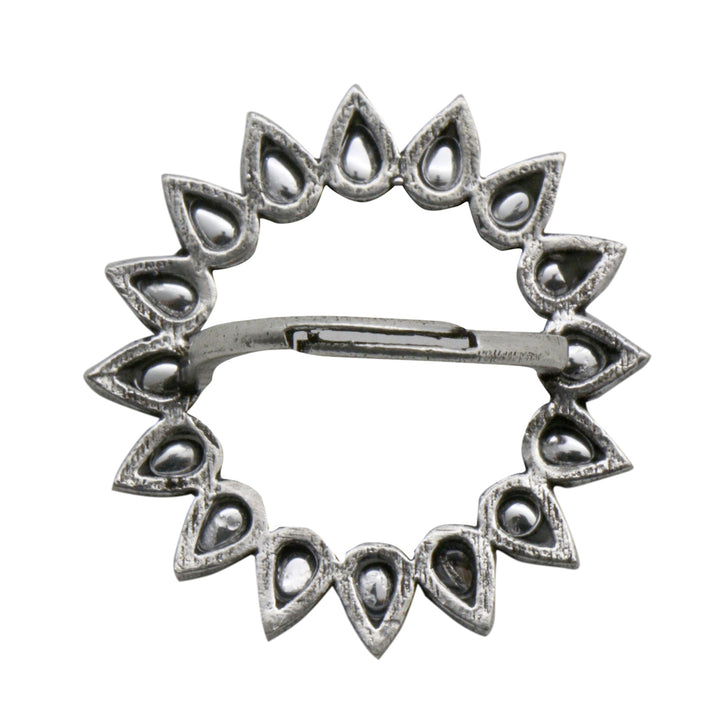 Teejh Loop Polki Silver Oxidized Ring