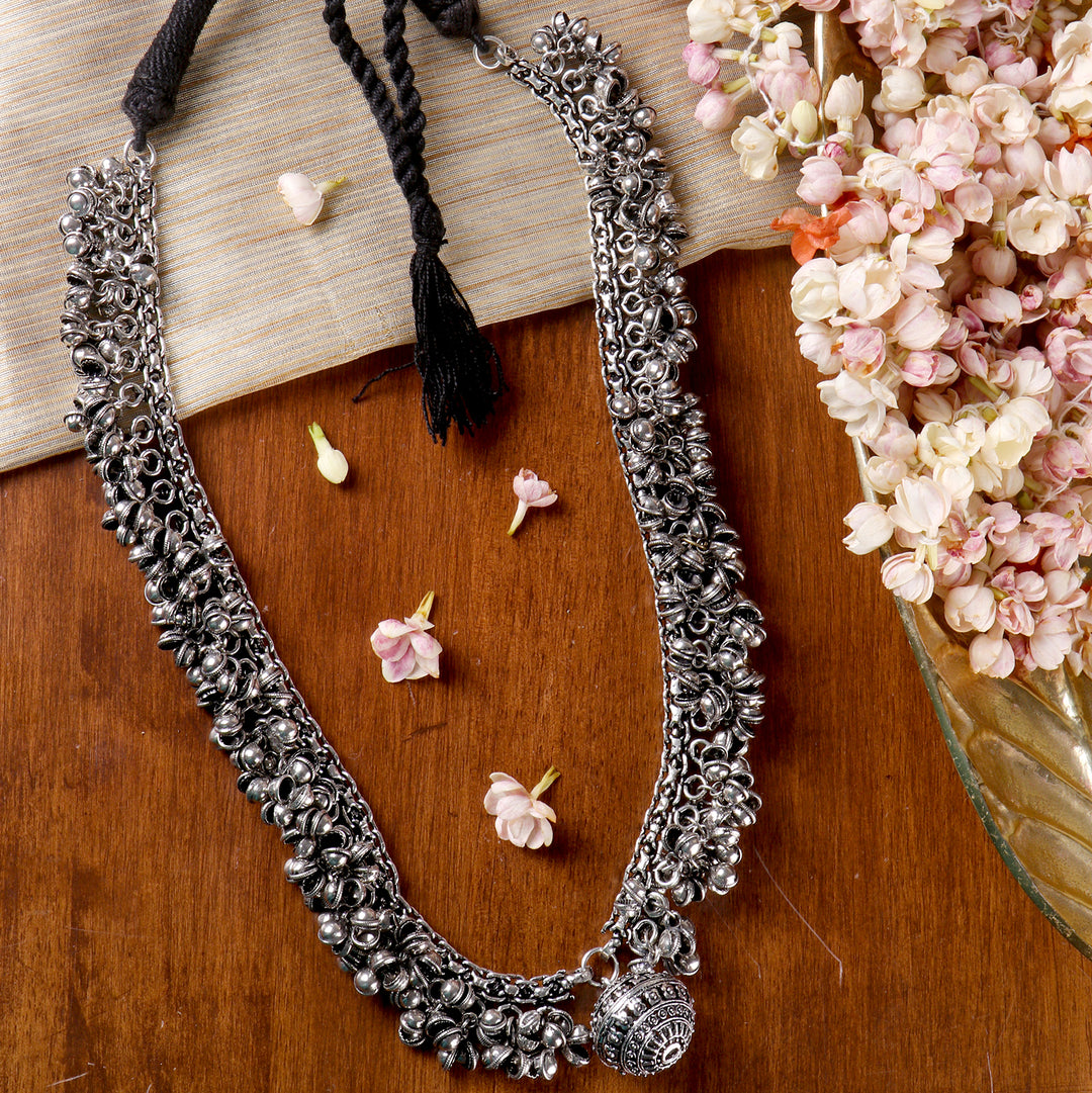 Teejh Reethika Oxidized Ghungroo Long Necklace