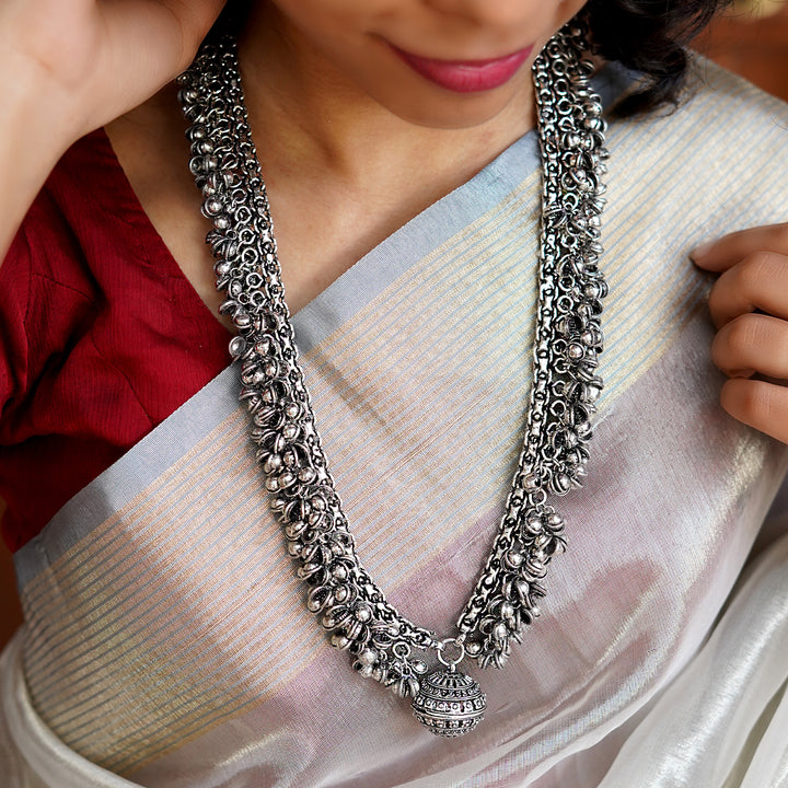 Teejh Reethika Oxidized Ghungroo Long Necklace