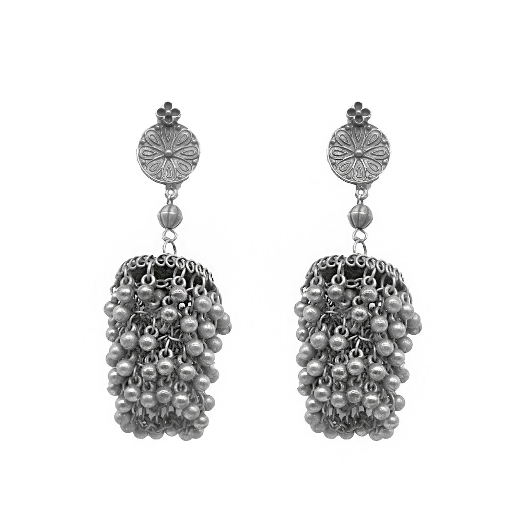 Teejh Saira Silver Oxidised  Earrings