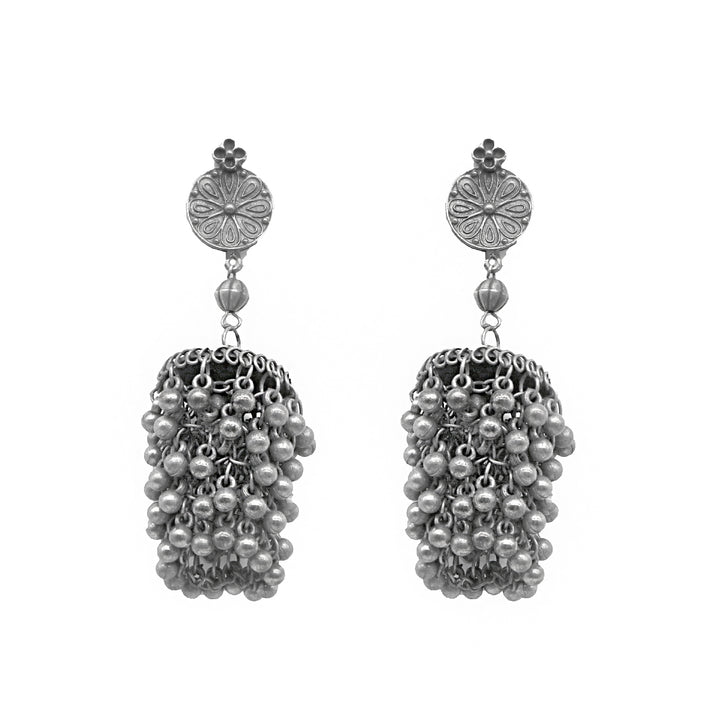 Teejh Saira Silver Oxidised  Earrings