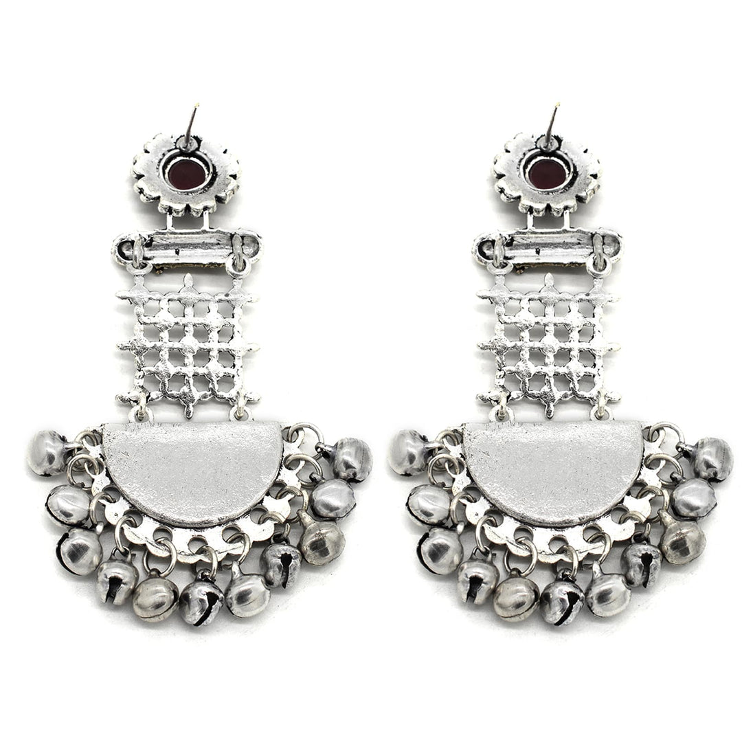 Geometric Green Dual Tone Earrings - Teejh