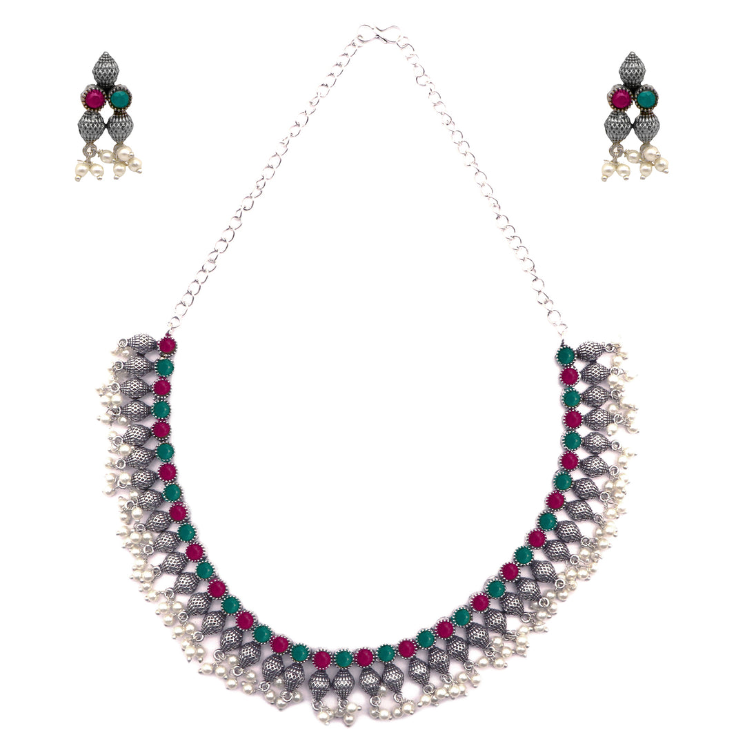 Teejh Oni Multi colored choker Necklace Set