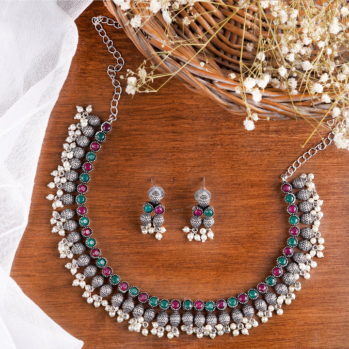 Teejh Oni Multi colored choker Necklace Set