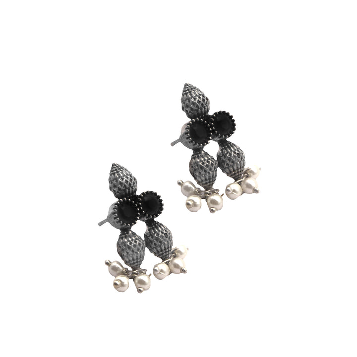 Teejh Pihu Black Stone Choker Necklace Set