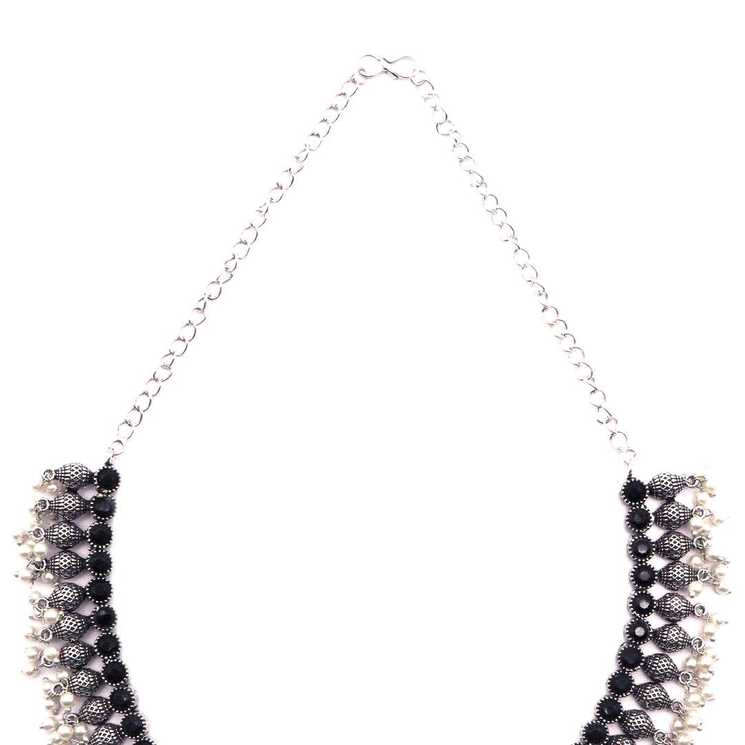 Teejh Pihu Black Stone Choker Necklace Set