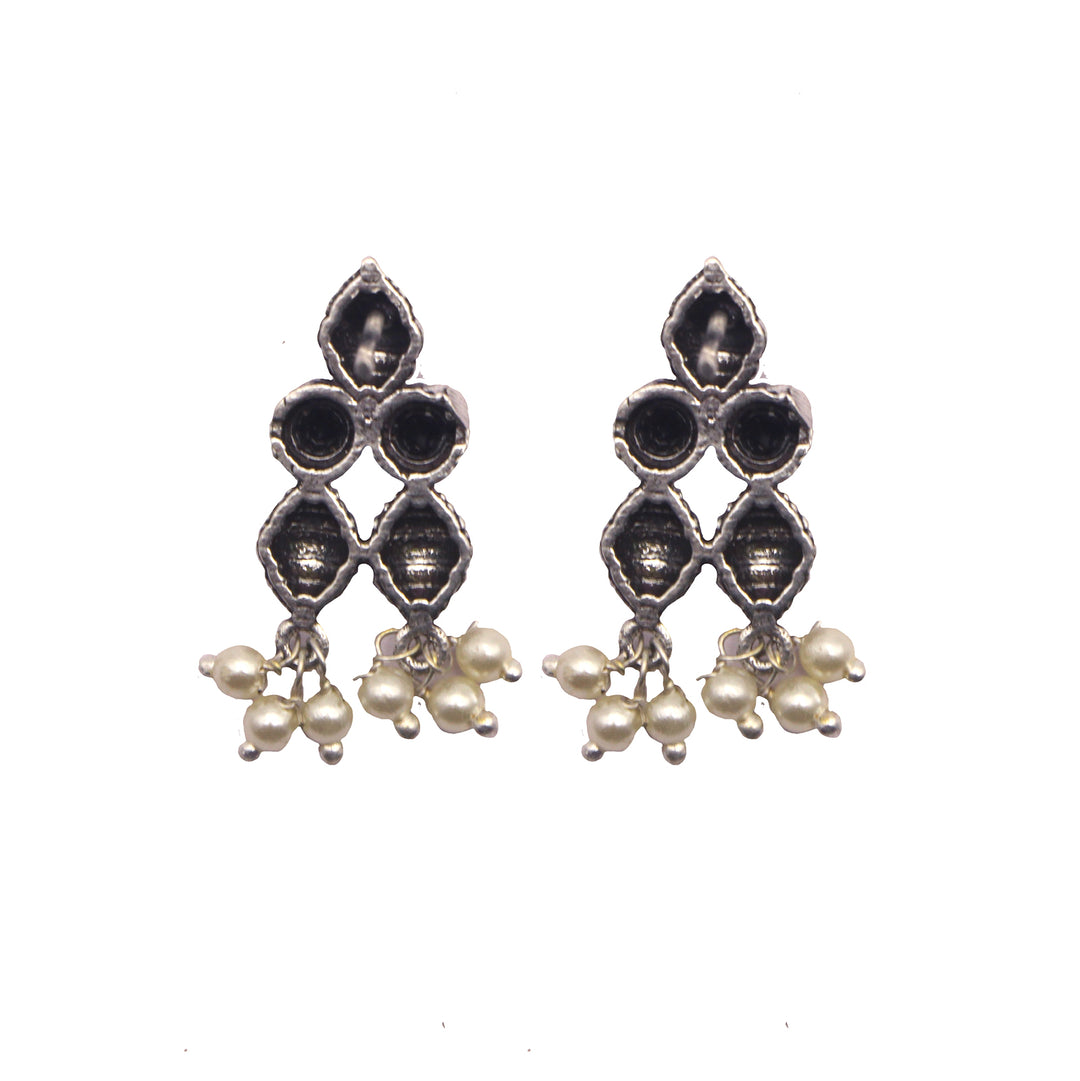 Teejh Pihu Black Stone Choker Necklace Set