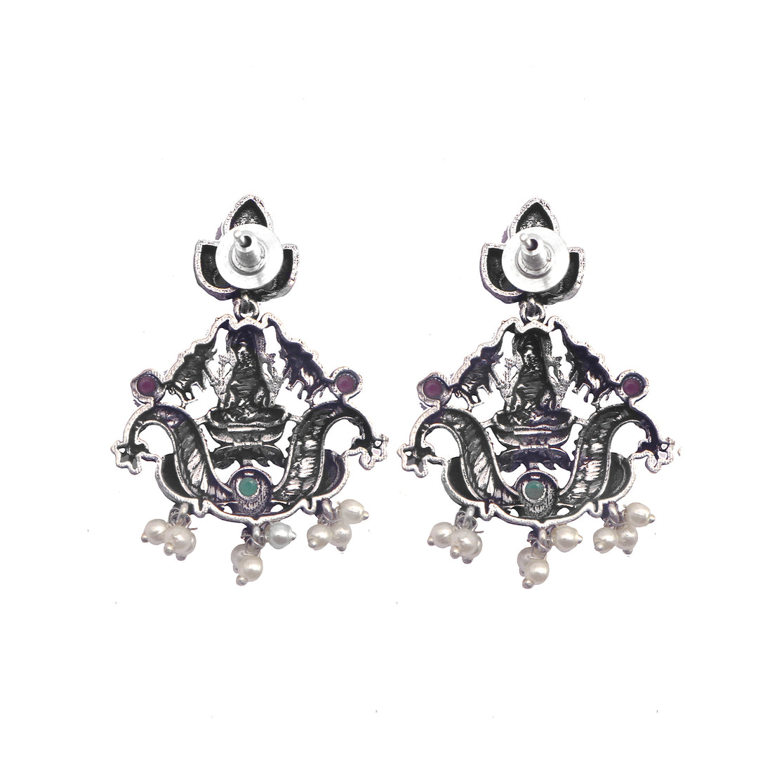 Teejh Ridhi Multi Colored Temple Work Necklace Set