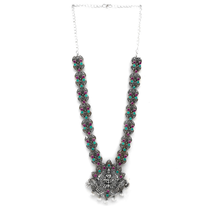 Teejh Ridhi Multi Colored Temple Work Necklace Set