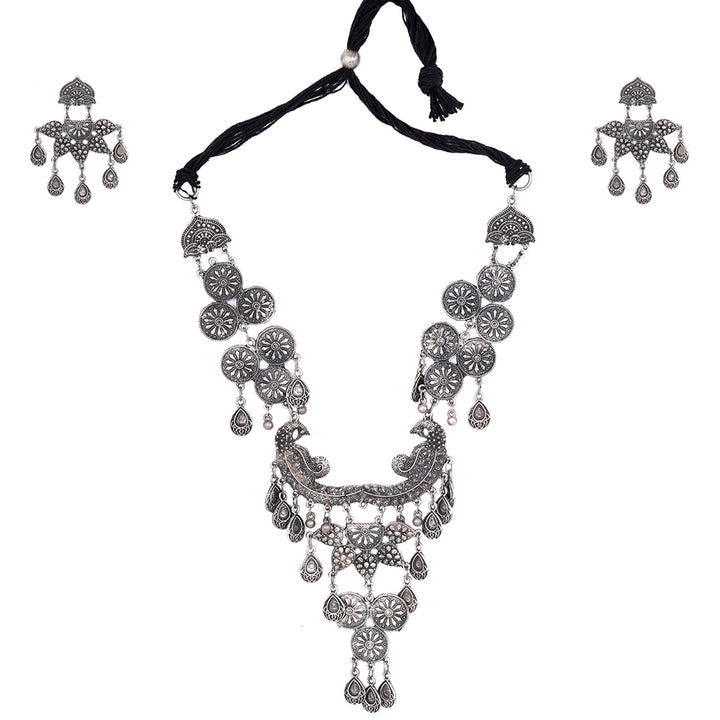 Teejh Dira Antique Silver Polish Necklace Set