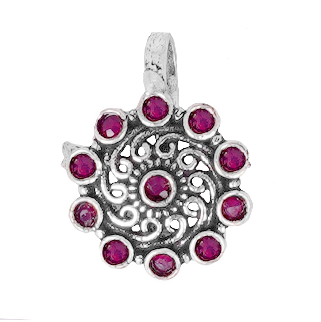 Teejh Soumya Red Stone Nose Pin