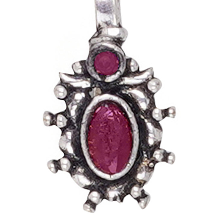 Teejh Parthavi Red Stone Nose Pin
