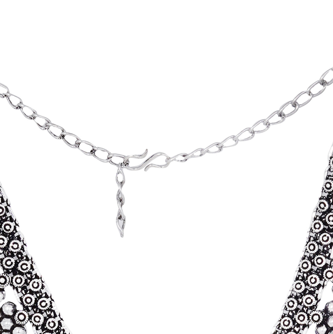 Teejh Praanvi Silver Oxidised Choker Necklace