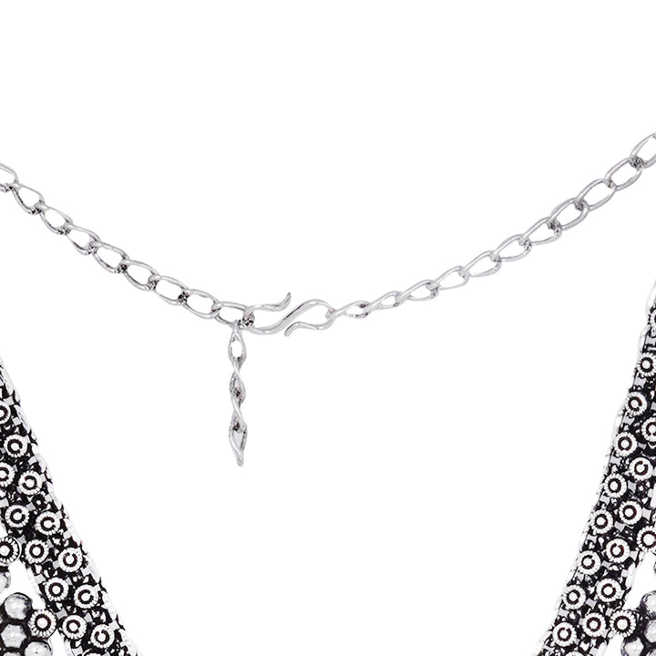 Teejh Praanvi Silver Oxidised Choker Necklace