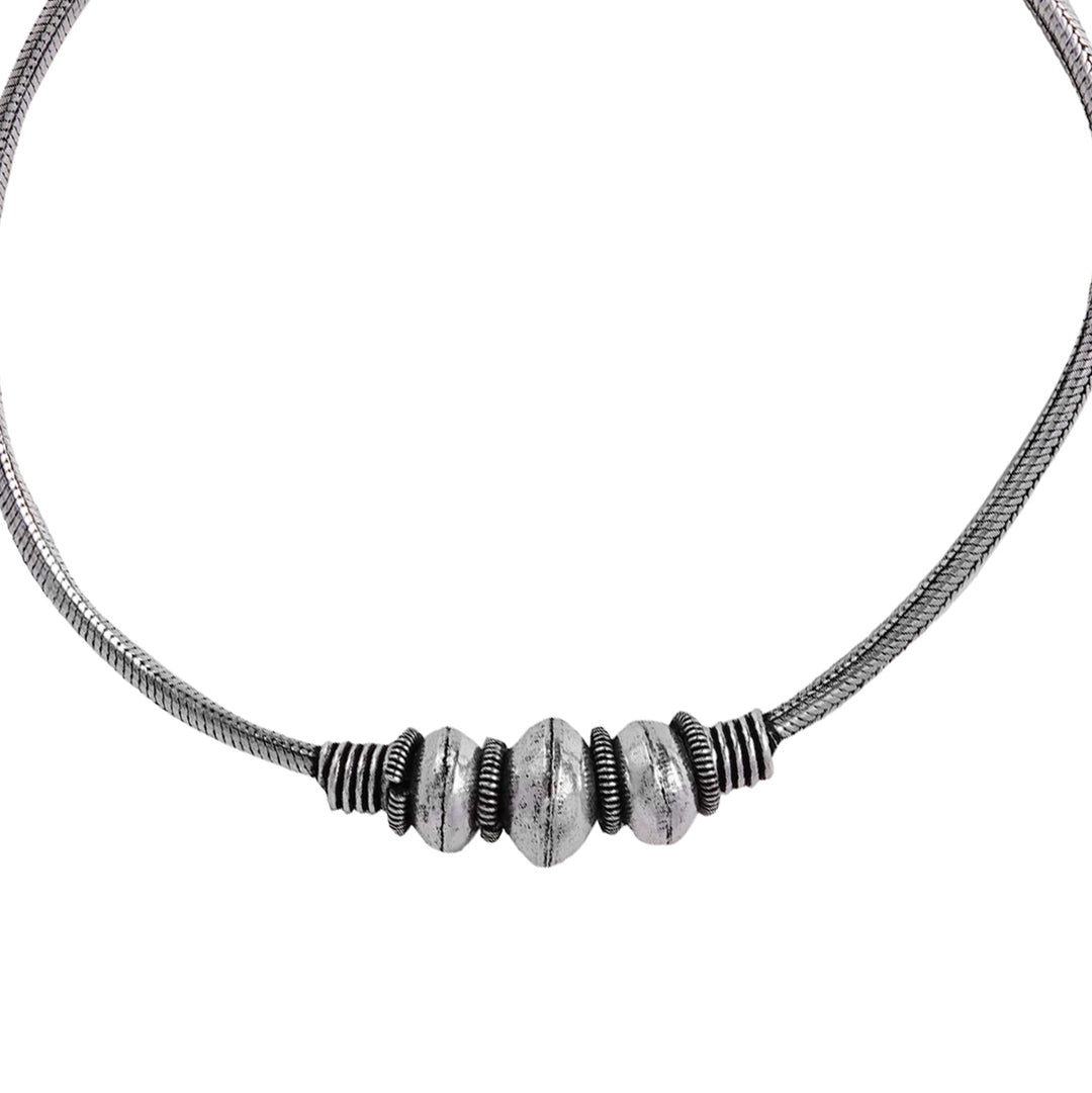 Teejh Sejal Silver Oxidised Anklets
