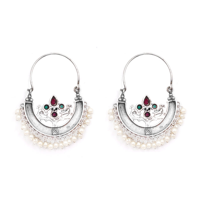 Teejh Saara Floral Multicolored Hoop Earrings