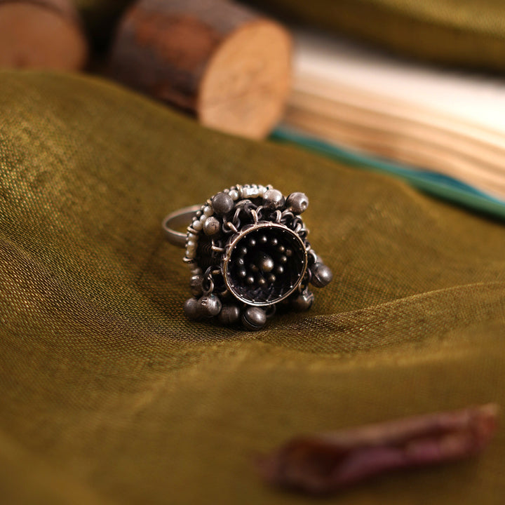 Teejh Riona Ghungroo Antique Silver Ring