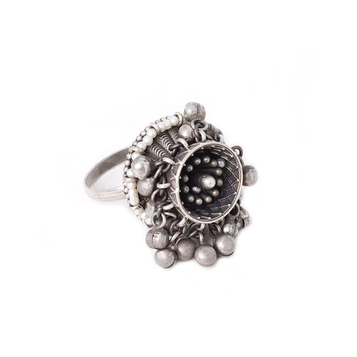 Teejh Riona Ghungroo Antique Silver Ring