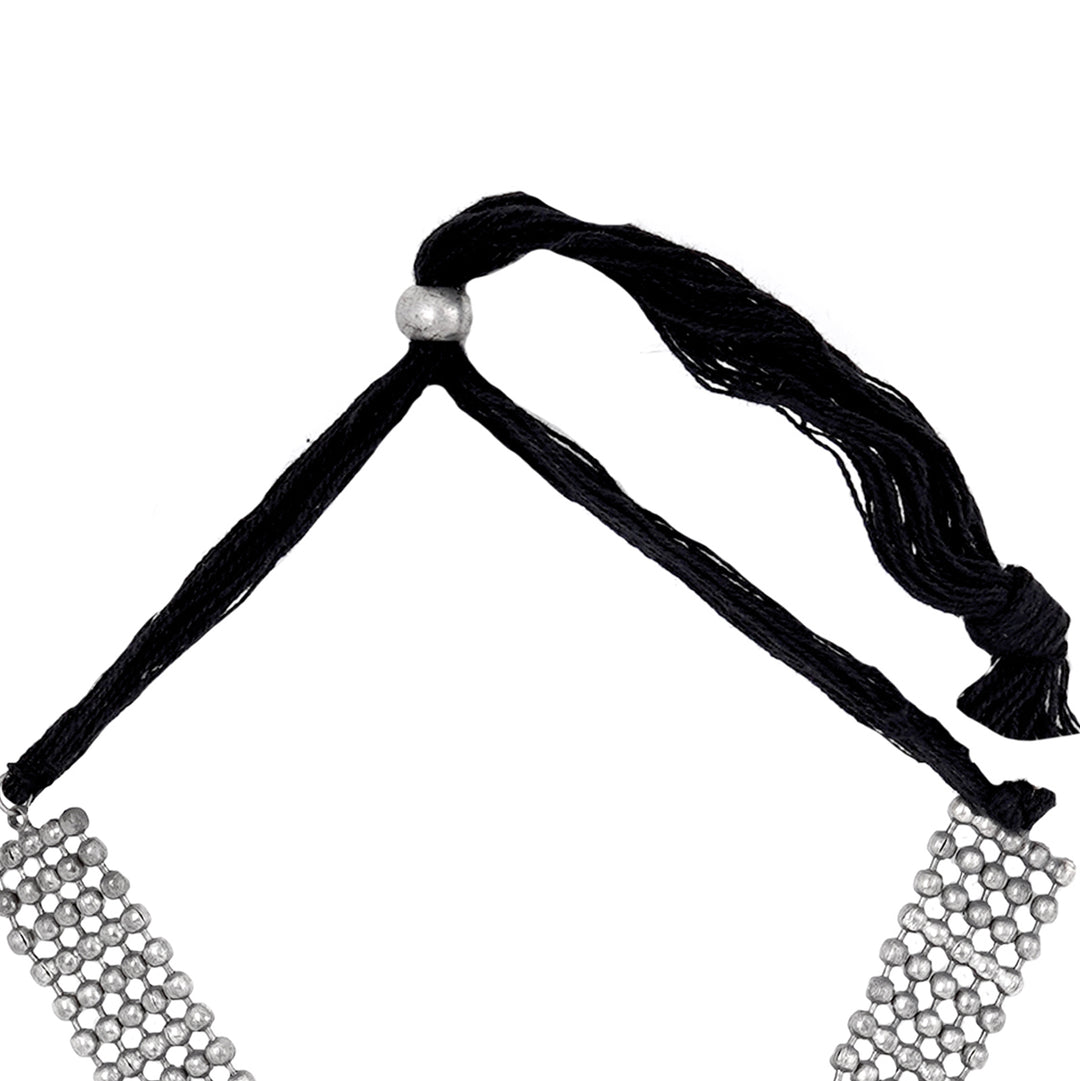 Teejh Kiva Silver Oxidised Ghungroo Necklace Set