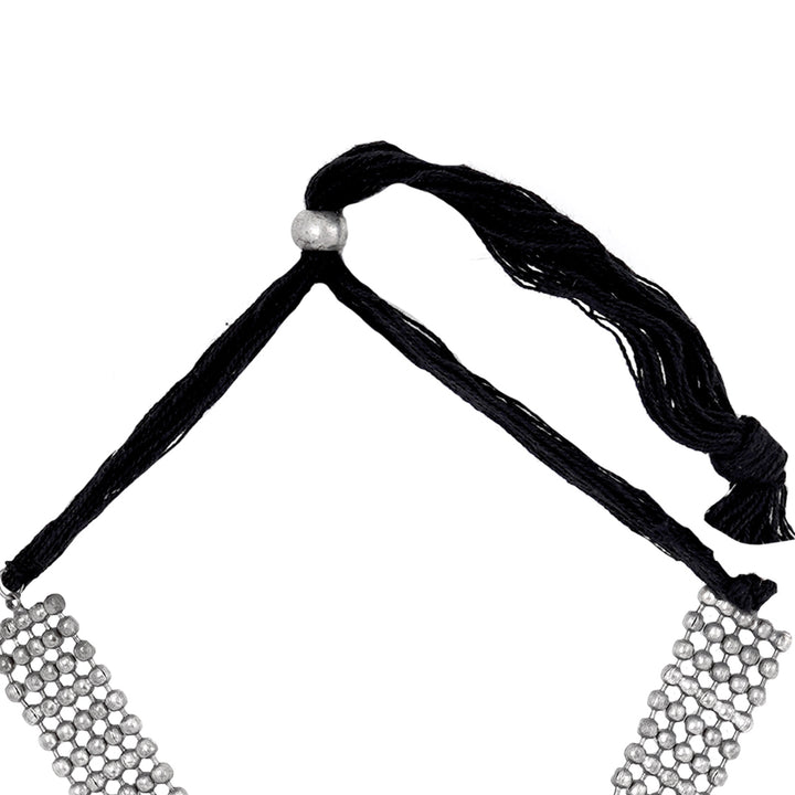 Teejh Kiva Silver Oxidised Ghungroo Necklace Set