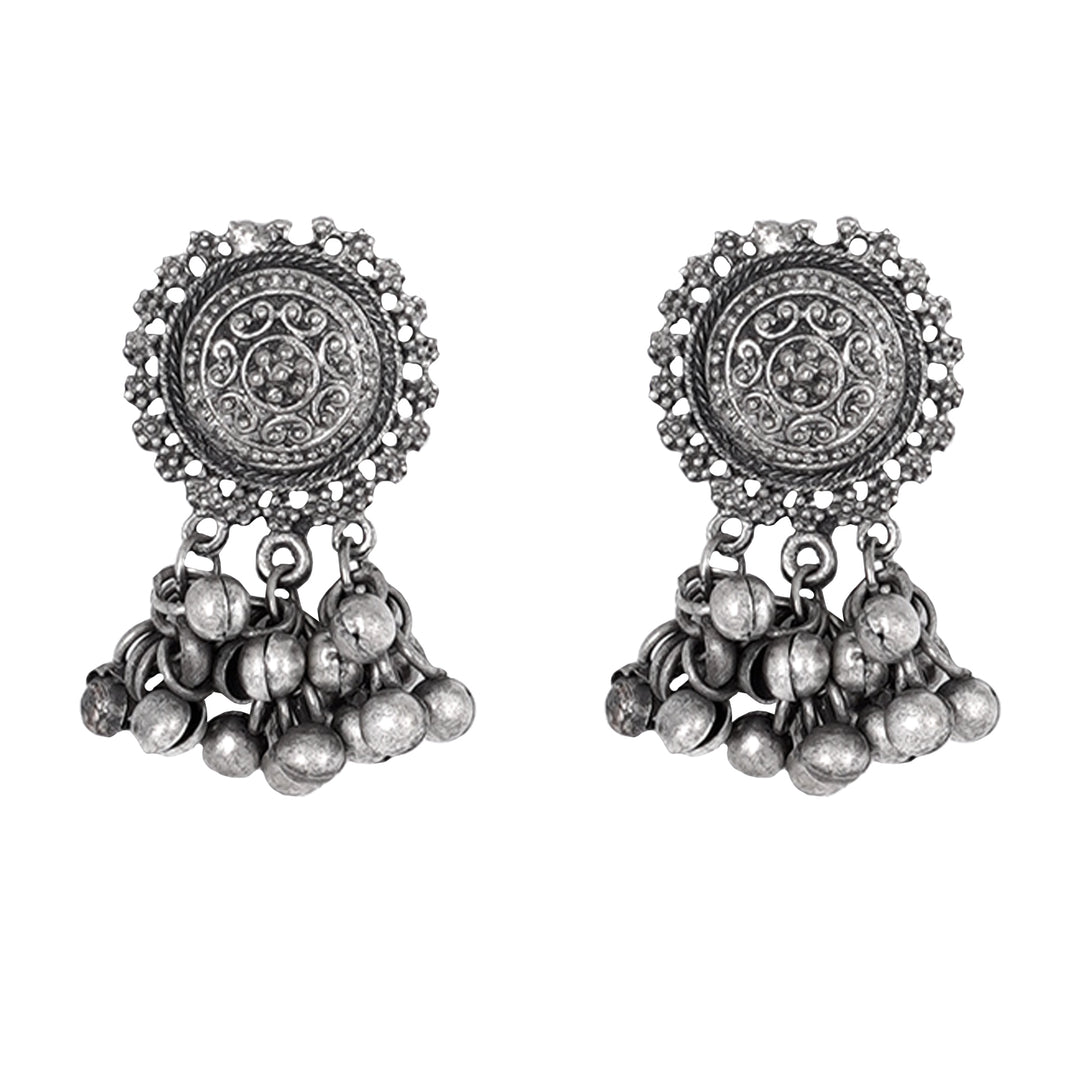 Teejh Kiva Silver Oxidised Ghungroo Necklace Set