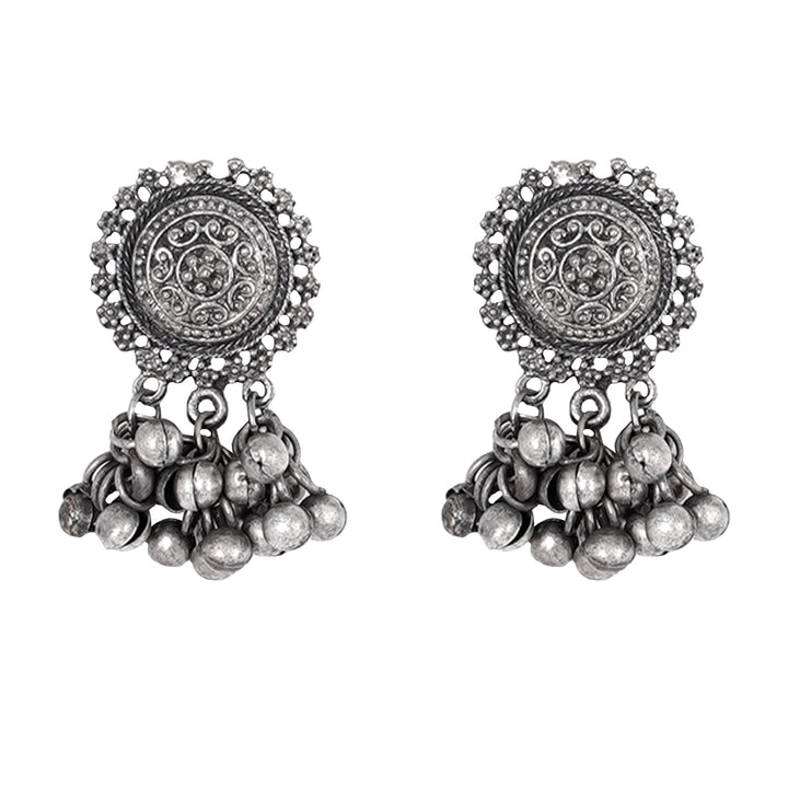 Teejh Kiva Silver Oxidised Ghungroo Necklace Set