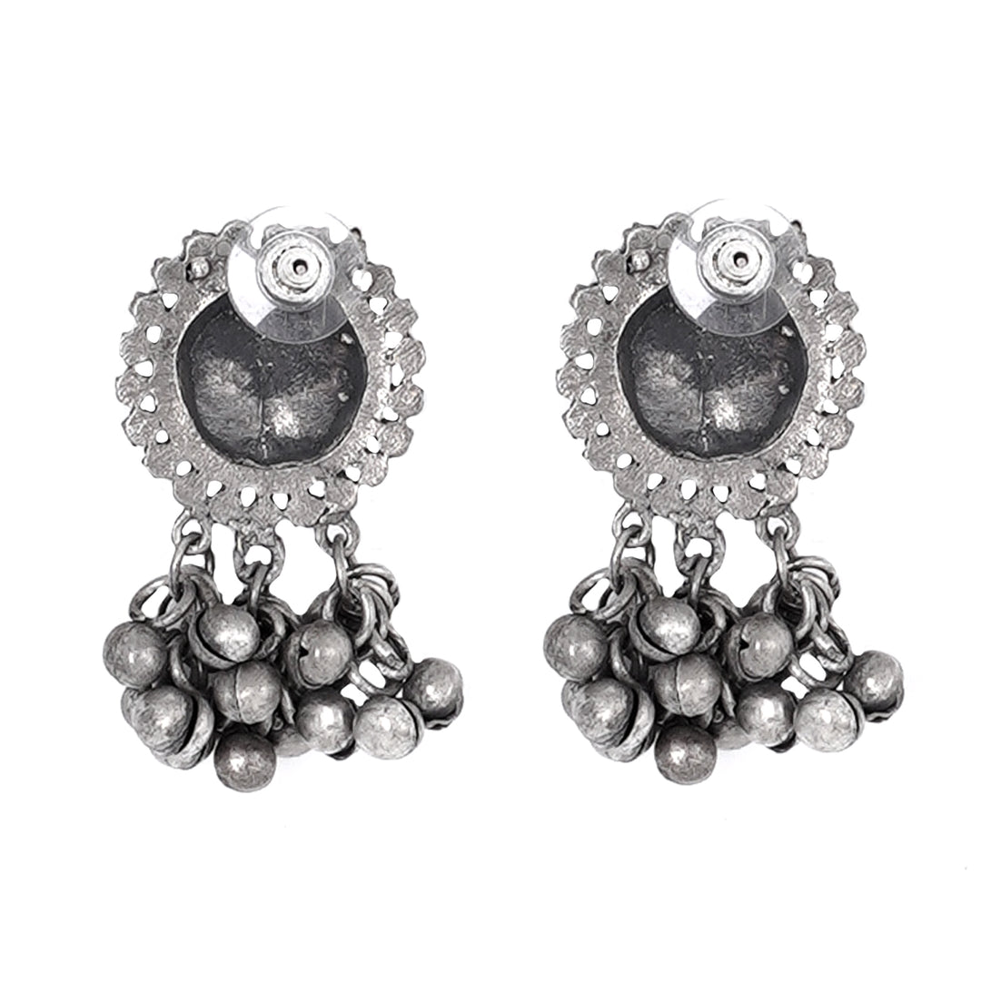 Teejh Kiva Silver Oxidised Ghungroo Necklace Set