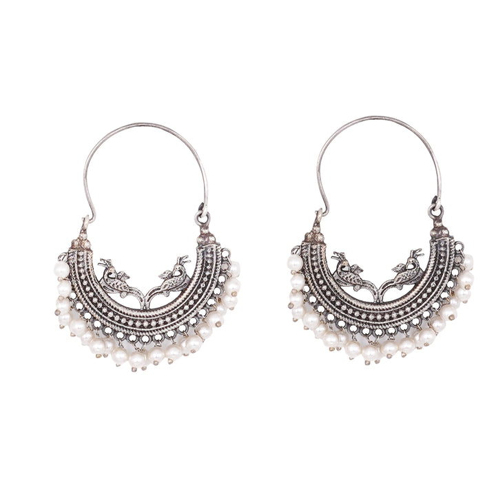 Teejh Sumeda Silver Oxidised Hoop Earring