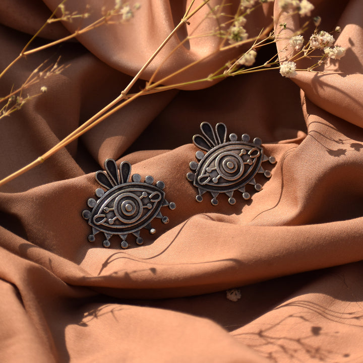 Teejh Naina Silver Oxidised Earring