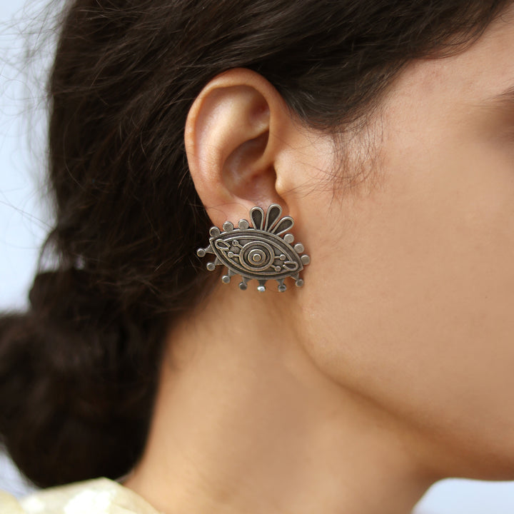 Teejh Naina Silver Oxidised Earring