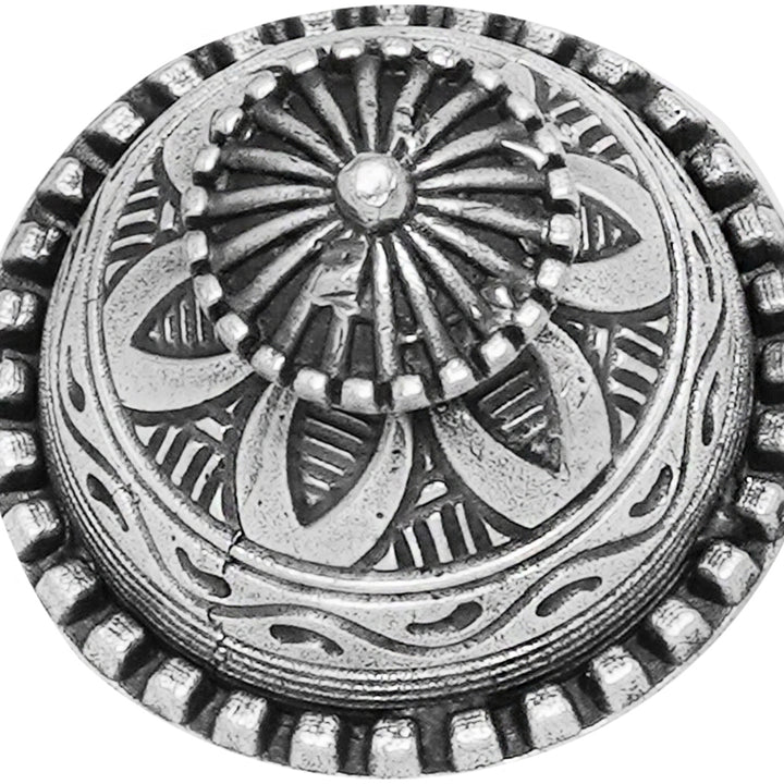Teejh Sanchi Stupa Silver Oxidised Ring