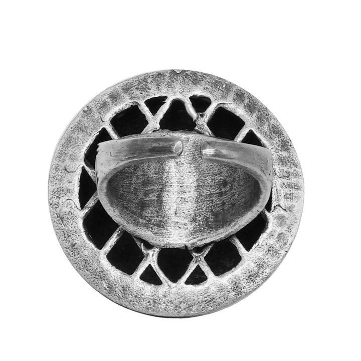 Teejh Sanchi Stupa Silver Oxidised Ring